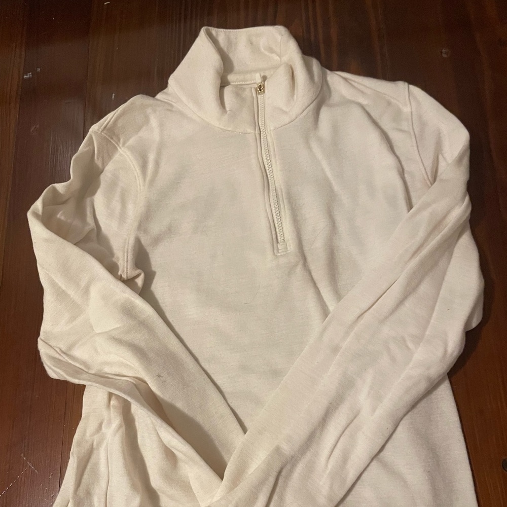 J. Crew x Tracksmith Downeaster XS quarter zip ivory